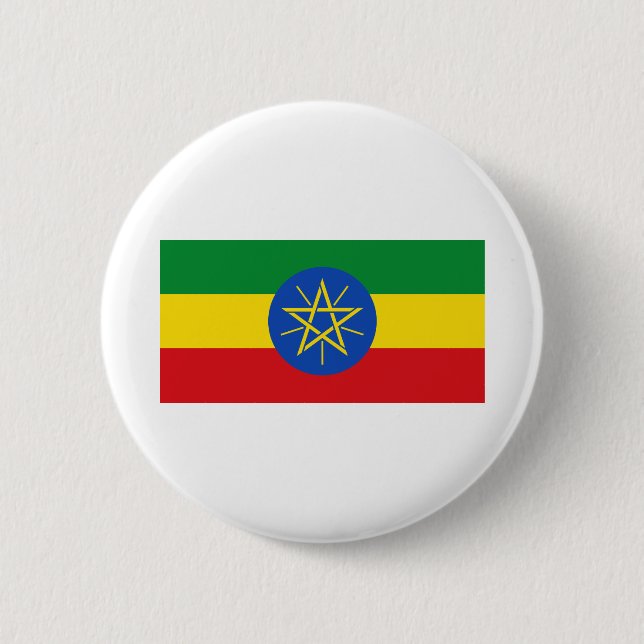 Chapa Redonda De 5 Cm Bandera de Etiopía (Anverso)