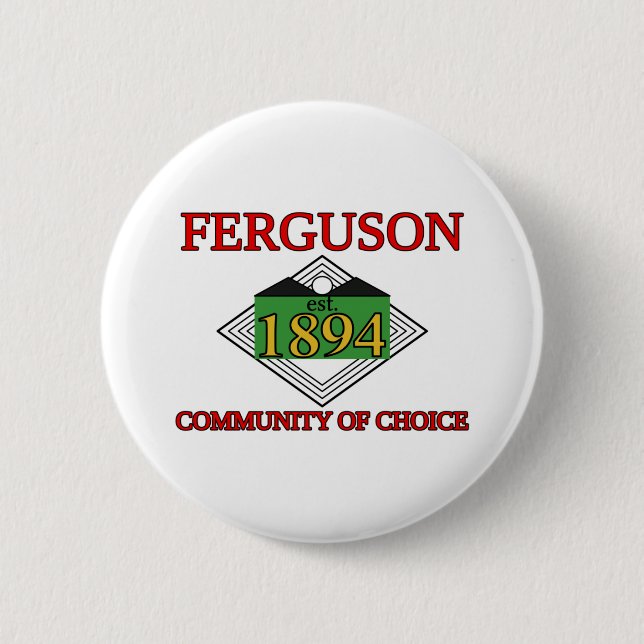 Chapa Redonda De 5 Cm Bandera de Ferguson, Misuri (Anverso)