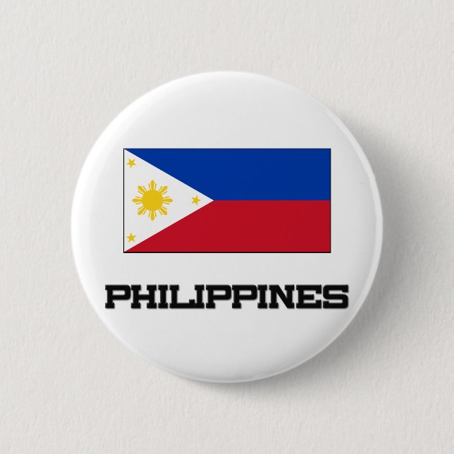 Chapa Redonda De 5 Cm Bandera de Filipinas (Anverso)
