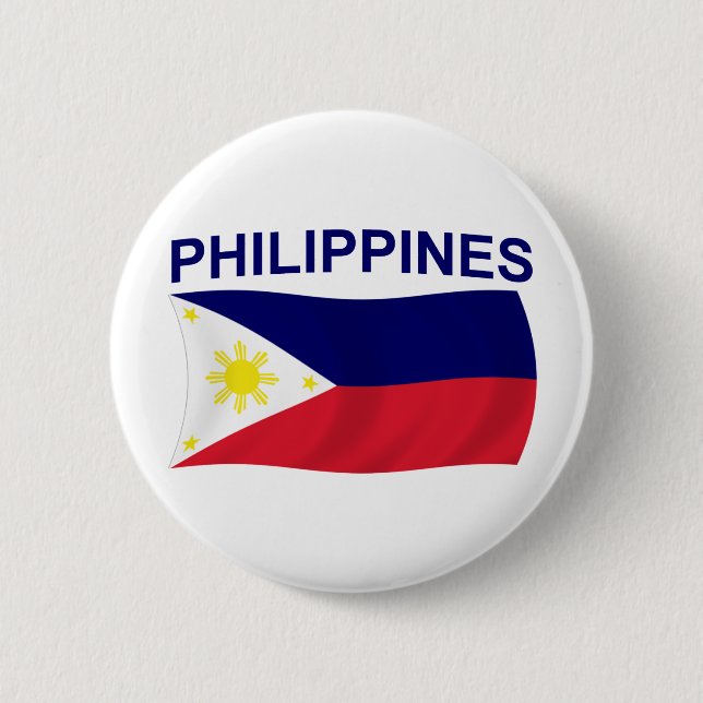 Chapa Redonda De 5 Cm Bandera de Filipinas (Anverso)