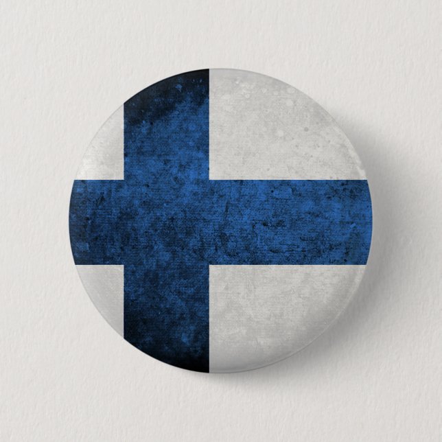 Chapa Redonda De 5 Cm Bandera de Finlandia (Anverso)
