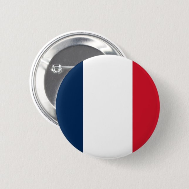 Chapa Redonda De 5 Cm Bandera de Francia (Anverso y reverso)
