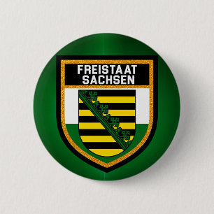 Chapa Redonda De 5 Cm Bandera de Freistaat Sachsen