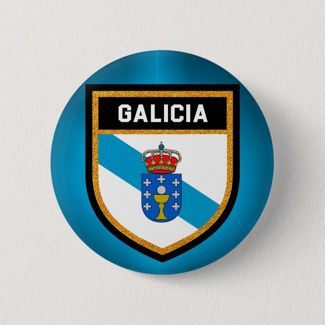 Chapa Redonda De 5 Cm Bandera de Galicia (Anverso)