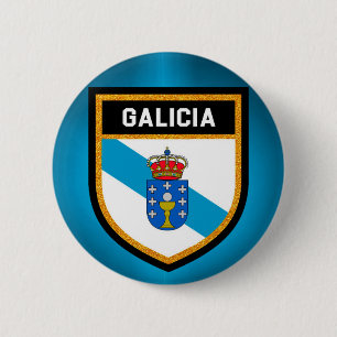 Chapa Redonda De 5 Cm Bandera de Galicia