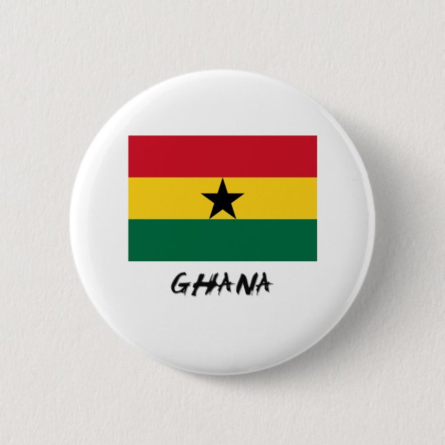 Chapa Redonda De 5 Cm Bandera de Ghana (Anverso)