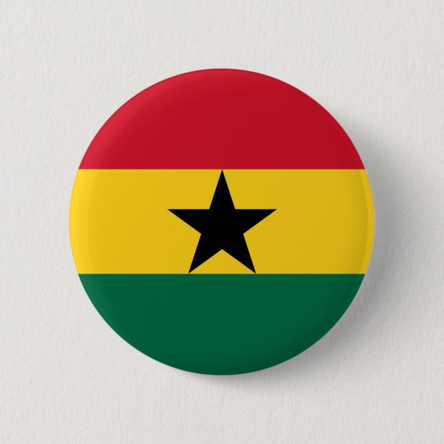 Chapa Redonda De 5 Cm Bandera de Ghana (Anverso)