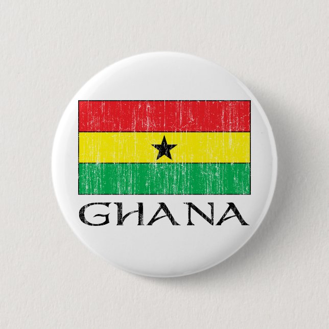 Chapa Redonda De 5 Cm Bandera de Ghana (Anverso)