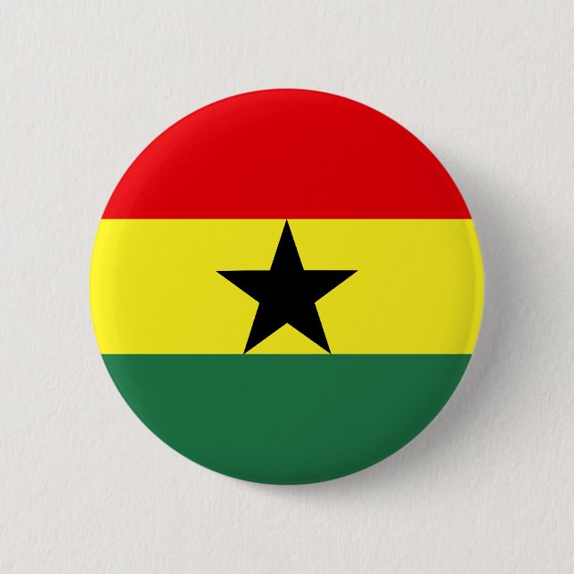 Chapa Redonda De 5 Cm Bandera de Ghana (Anverso)