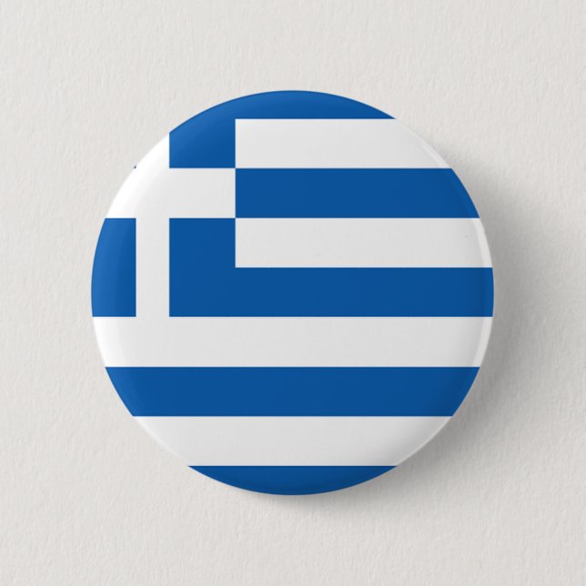 Chapa Redonda De 5 Cm Bandera de Grecia (Anverso)