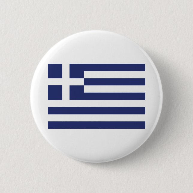 Chapa Redonda De 5 Cm Bandera de Grecia (Anverso)