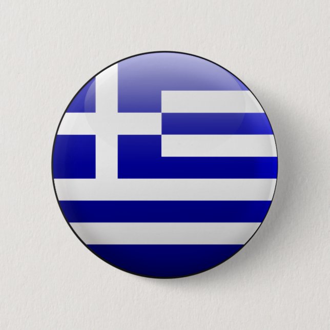 Chapa Redonda De 5 Cm Bandera de Grecia (Anverso)