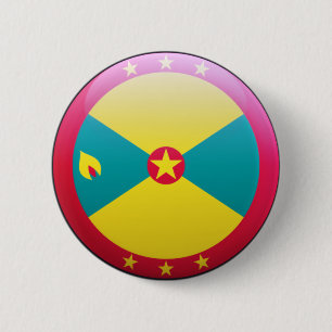Chapa Redonda De 5 Cm Bandera de Grenada