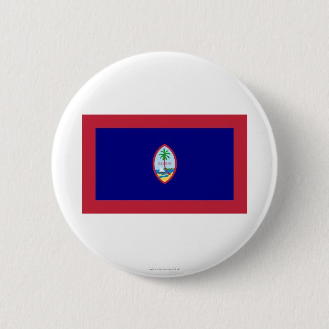 Chapa Redonda De 5 Cm Bandera de Guam (Anverso)