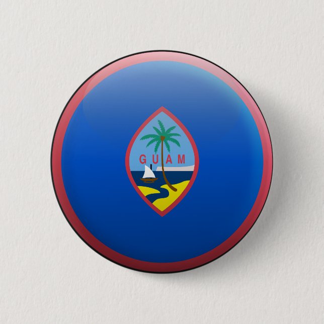 Chapa Redonda De 5 Cm Bandera de Guam (Anverso)