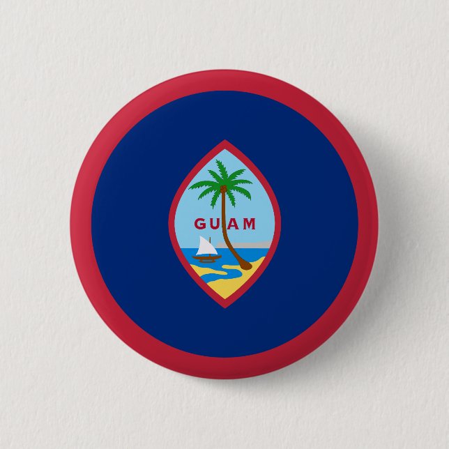 Chapa Redonda De 5 Cm Bandera de Guam (Anverso)