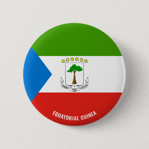 Chapa Redonda De 5 Cm Bandera de Guinea Ecuatorial encantadora patriótic
