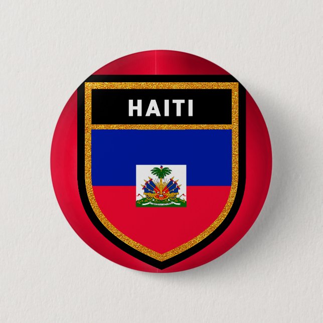 Chapa Redonda De 5 Cm Bandera de Haití (Anverso)