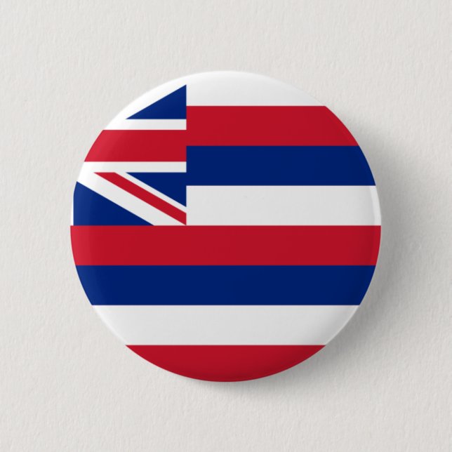 Chapa Redonda De 5 Cm Bandera de Hawaii (Anverso)