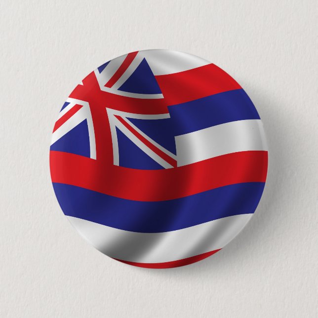 Chapa Redonda De 5 Cm Bandera de Hawaii (Anverso)