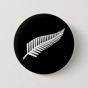 Chapa Redonda De 5 Cm bandera de helecho plateado (NZ)