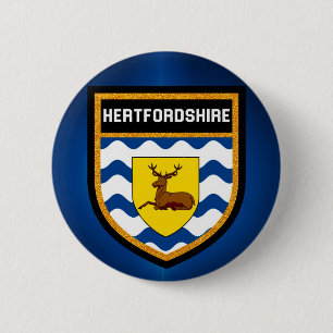 Chapa Redonda De 5 Cm Bandera de Hertfordshire