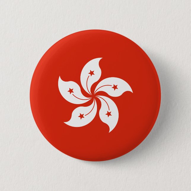 Chapa Redonda De 5 Cm Bandera de Hong Kong (Anverso)