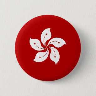 Chapa Redonda De 5 Cm Bandera de Hong Kong