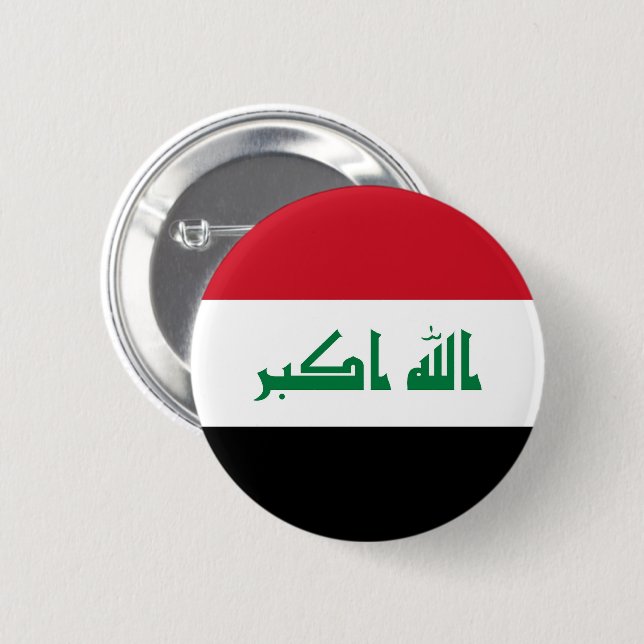 Chapa Redonda De 5 Cm Bandera de Irak (Anverso y reverso)