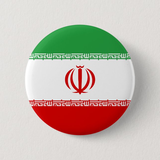 Chapa Redonda De 5 Cm Bandera de Irán (Anverso)