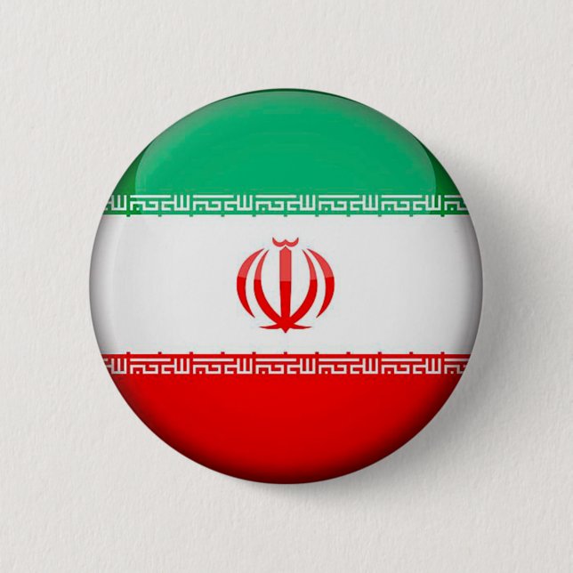 Chapa Redonda De 5 Cm Bandera de Irán (Anverso)