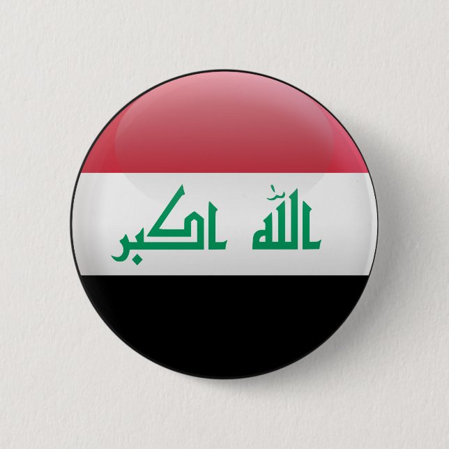 Chapa Redonda De 5 Cm Bandera de Iraq (Anverso)
