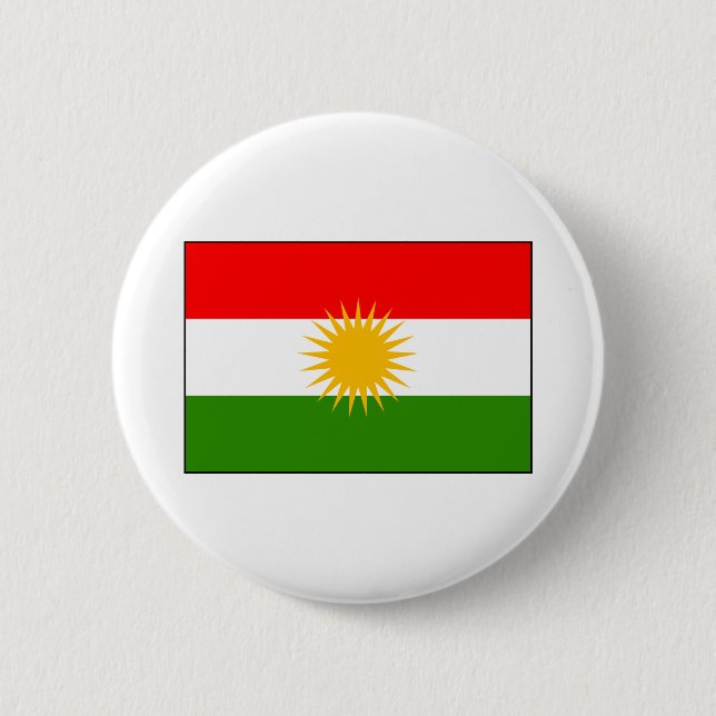 Chapa Redonda De 5 Cm Bandera de Iraq del Kurdistan (Anverso)