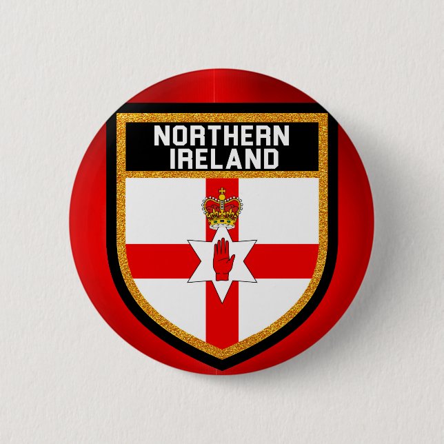 Chapa Redonda De 5 Cm Bandera de Irlanda del Norte (Anverso)