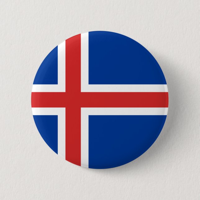 Chapa Redonda De 5 Cm Bandera de Islandia (Anverso)