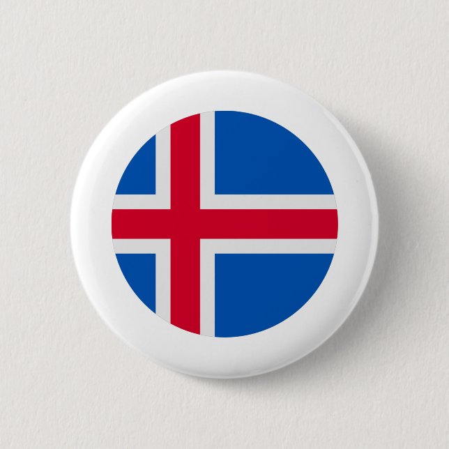 Chapa Redonda De 5 Cm Bandera de Islandia (Anverso)
