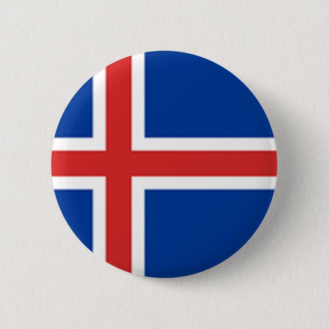 Chapa Redonda De 5 Cm Bandera de Islandia (Anverso)