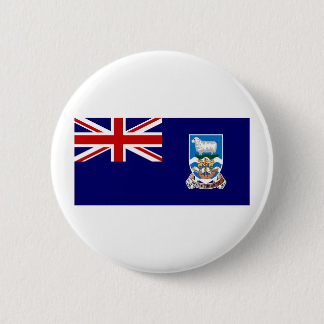 Chapa Redonda De 5 Cm Bandera de Islas Malvinas (Anverso)