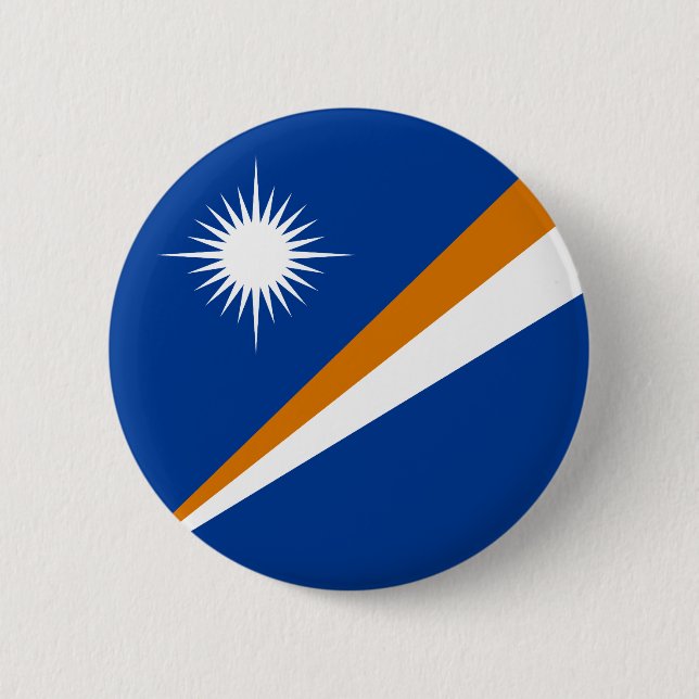 Chapa Redonda De 5 Cm Bandera de Islas Marshall (Anverso)