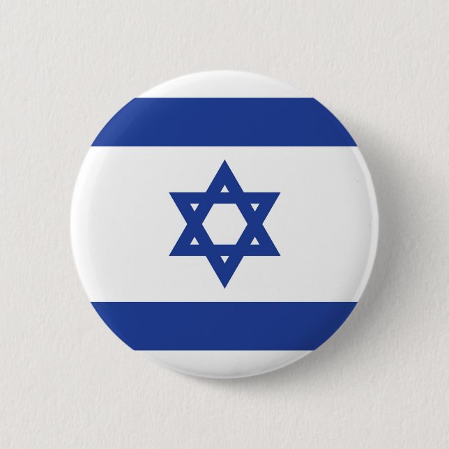 Chapa Redonda De 5 Cm Bandera de Israel (Anverso)