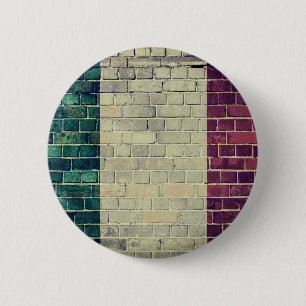 Chapa Redonda De 5 Cm Bandera de Italia de época