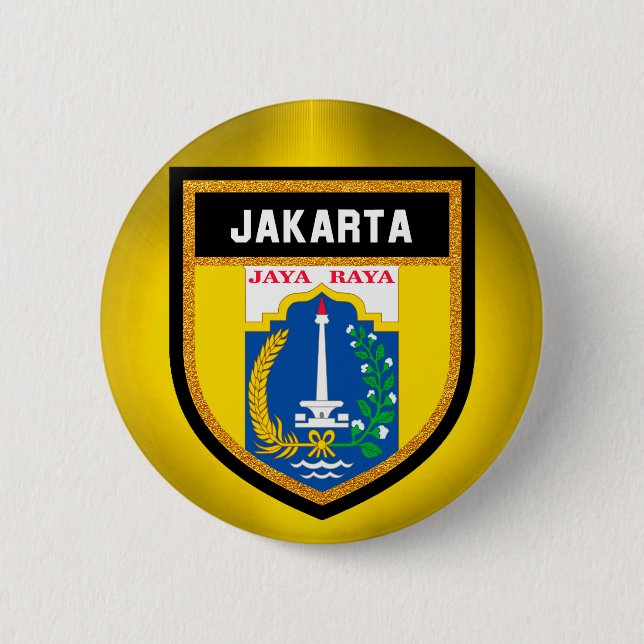 Chapa Redonda De 5 Cm Bandera de Jakarta (Anverso)