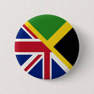 Chapa Redonda De 5 Cm Bandera de Jamaica en inglés   Media bandera de Ja