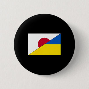 Chapa Redonda De 5 Cm Bandera de Japón Ucrania Soporte Japonés Ucraniano