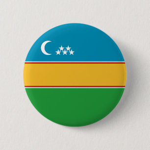 Chapa Redonda De 5 Cm Bandera de Karakalpakistán