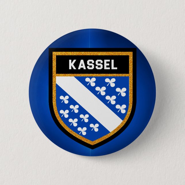 Chapa Redonda De 5 Cm Bandera de Kassel (Anverso)