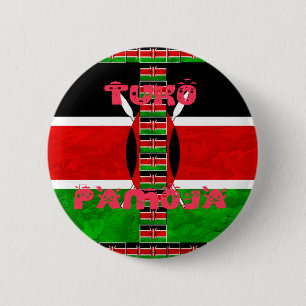 Chapa Redonda De 5 Cm Bandera de Kenia: Tuko Pamoja - Diseño de arte de 