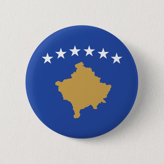 Chapa Redonda De 5 Cm Bandera de Kosovo (Anverso)