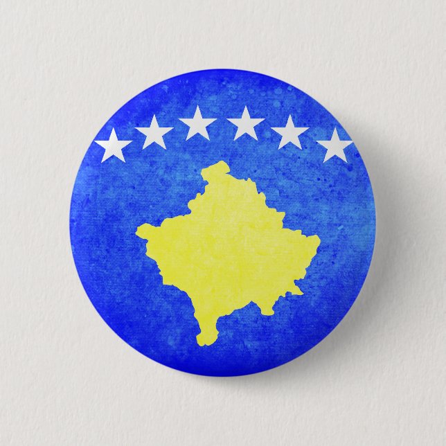 Chapa Redonda De 5 Cm Bandera de Kosovo (Anverso)