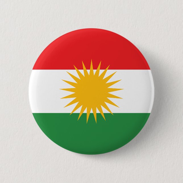 Chapa Redonda De 5 Cm Bandera de Kurdistán (Anverso)